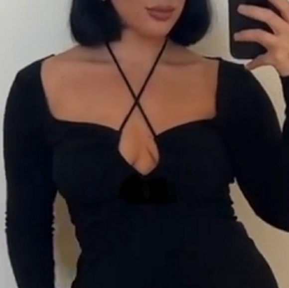 Strappy Cinched Front Ribbed Bodysuit - Picture 1 of 7